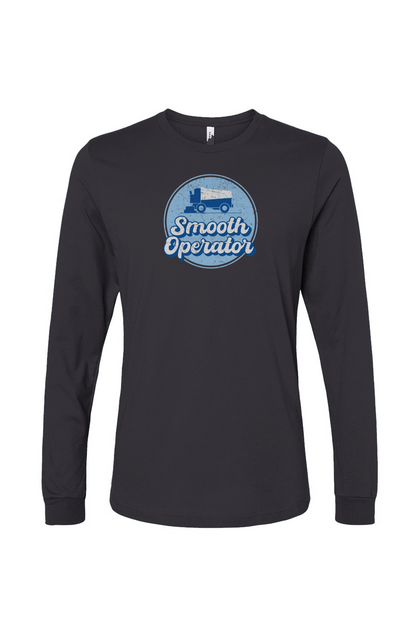 The Benchwarmer Smooth Operator Rink Badge Long Sleeve Charcoal | Barn Garb Hockey Threads