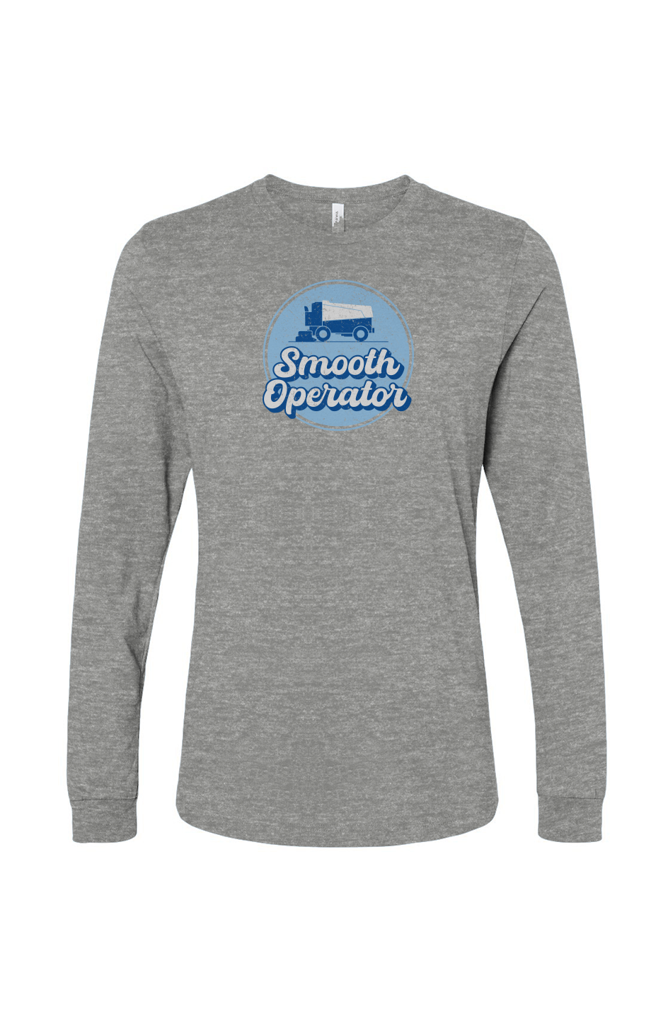 The Benchwarmer Smooth Operator Rink Badge Long Sleeve Grey | Barn Garb Hockey Threads