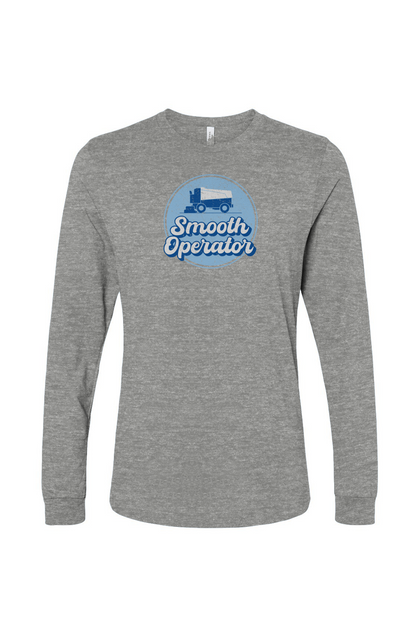 The Benchwarmer Smooth Operator Rink Badge Long Sleeve Grey | Barn Garb Hockey Threads