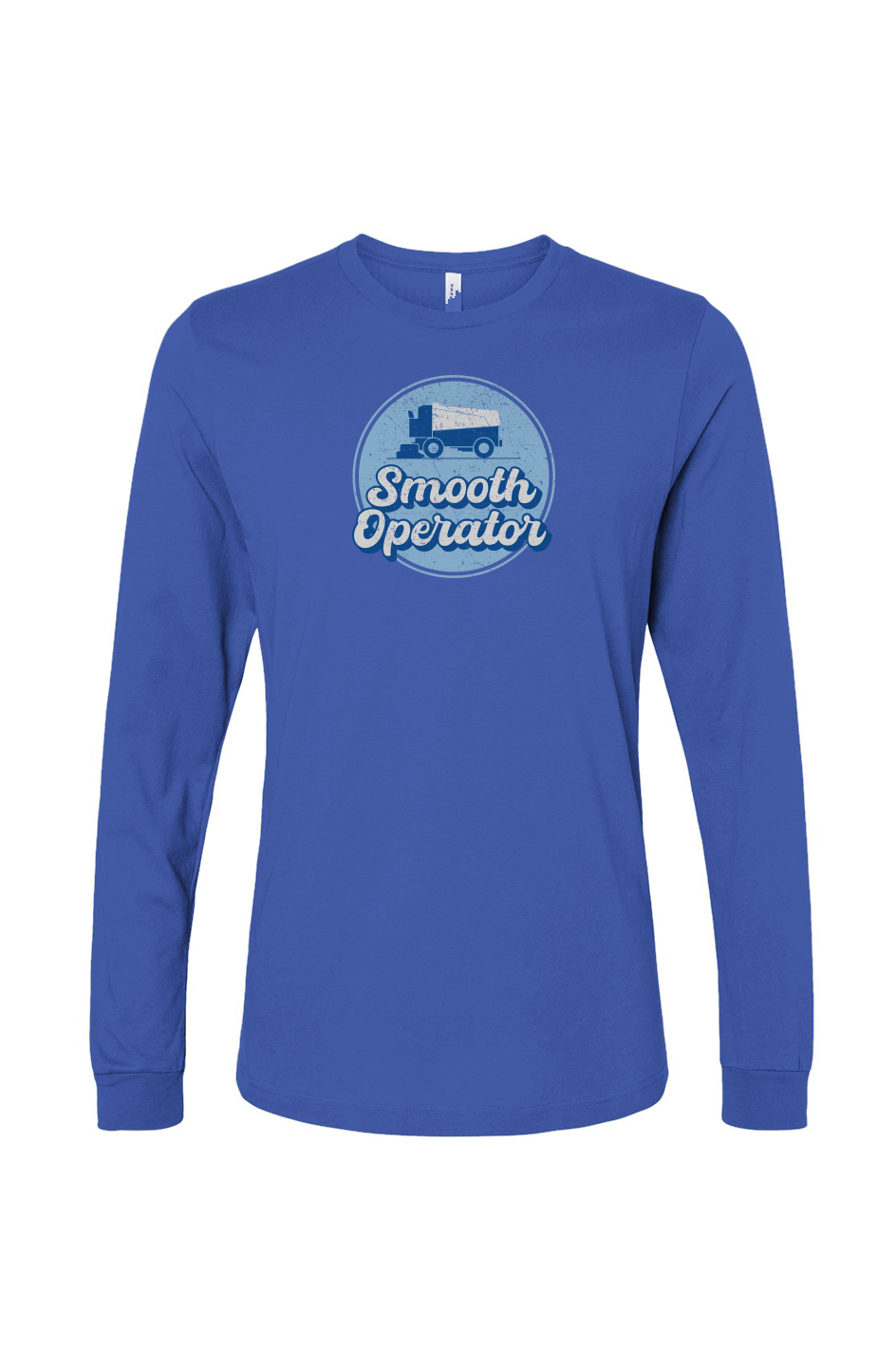 The Benchwarmer Smooth Operator Rink Badge Long Sleeve Royal Blue | Barn Garb Hockey Threads