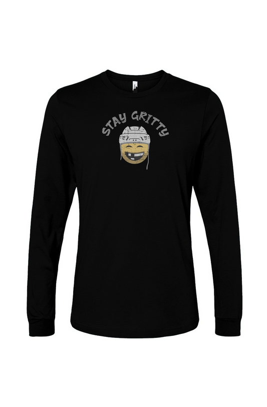 The Benchwarmer Stay Gritty Long Sleeve Black | Barn Garb Hockey Threads