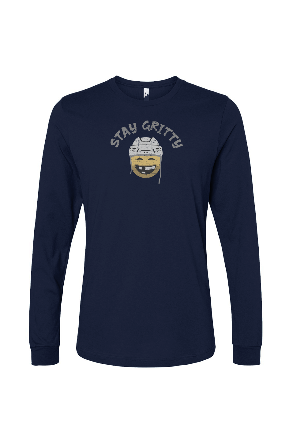 The Benchwarmer Stay Gritty Long Sleeve Navy Blue | Barn Garb Hockey Threads