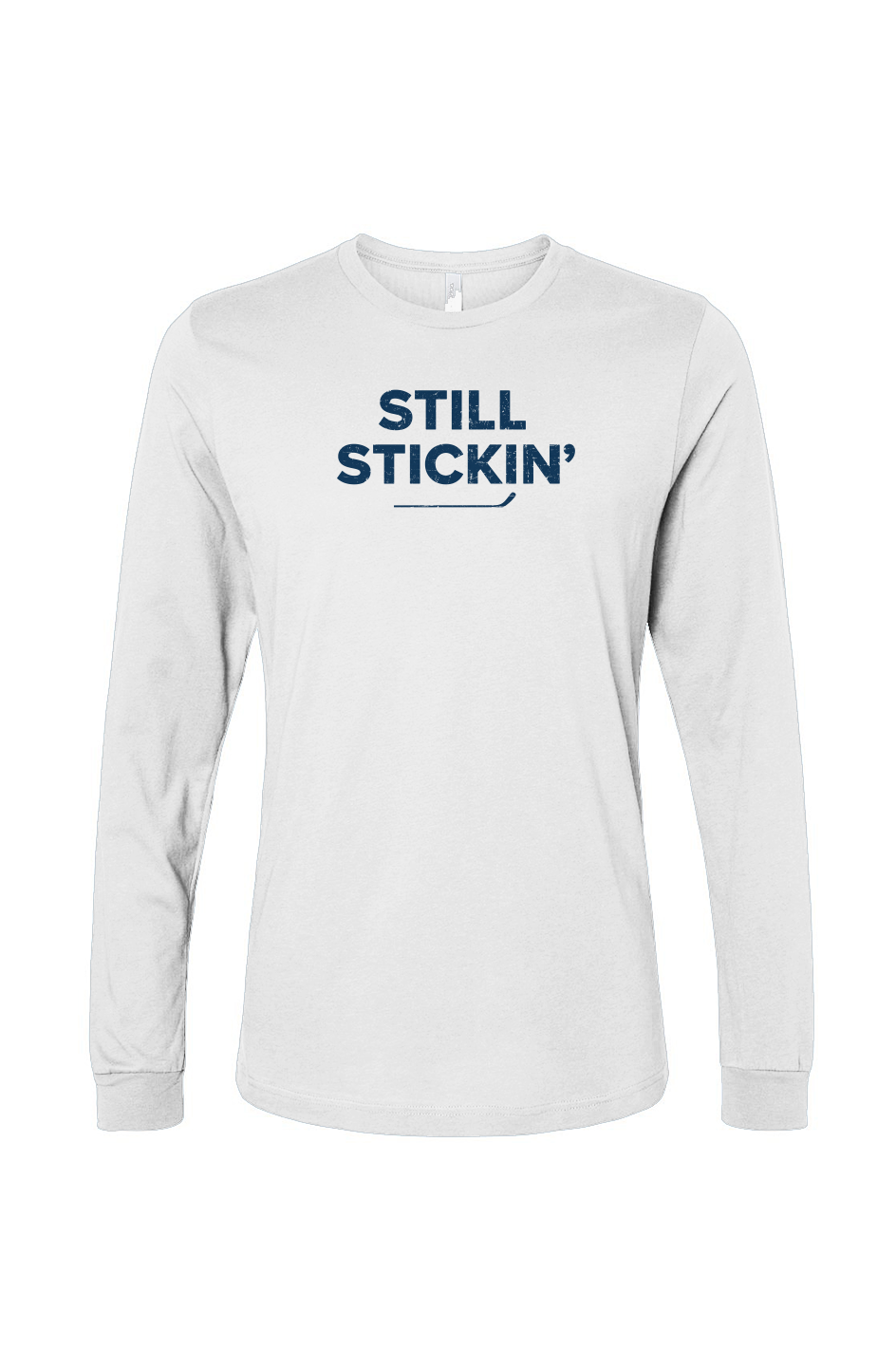 The Benchwarmer Still Stickin' Long Sleeve White | Barn Garb Hockey Threads