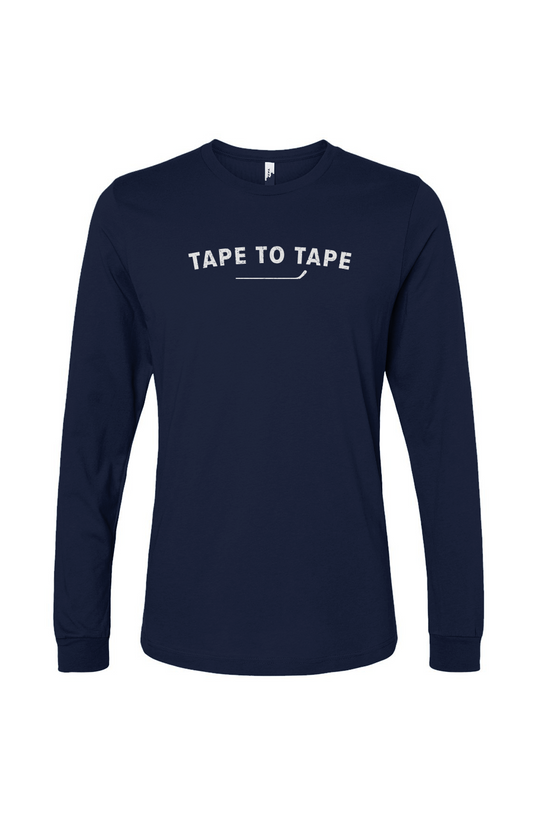 The Benchwarmer Tape to Tape Long Sleeve Navy Blue | Barn Garb Hockey Threads