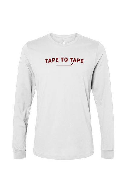 The Benchwarmer Tape to Tape Long Sleeve White | Barn Garb Hockey Threads