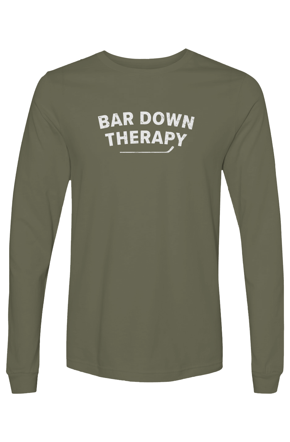 The Benchwarmer Therapy Long Sleeve Military Green | Barn Garb Hockey Threads