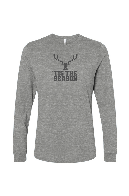 The Benchwarmer 'Tis the Season Long Sleeve Grey | Barn Garb Hockey Threads