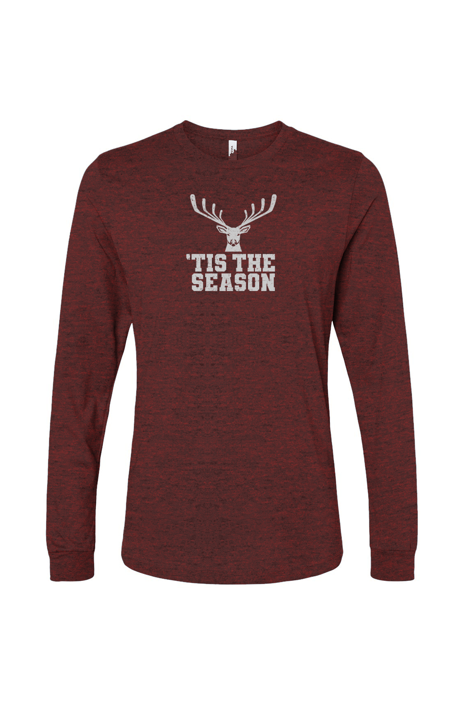 The Benchwarmer 'Tis the Season Long Sleeve Heather Cardinal | Barn Garb Hockey Threads