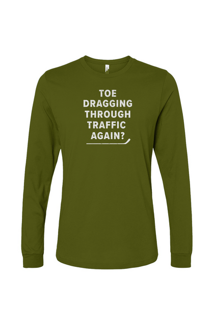The Benchwarmer Traffic Long Sleeve Military Green | Barn Garb Hockey Threads