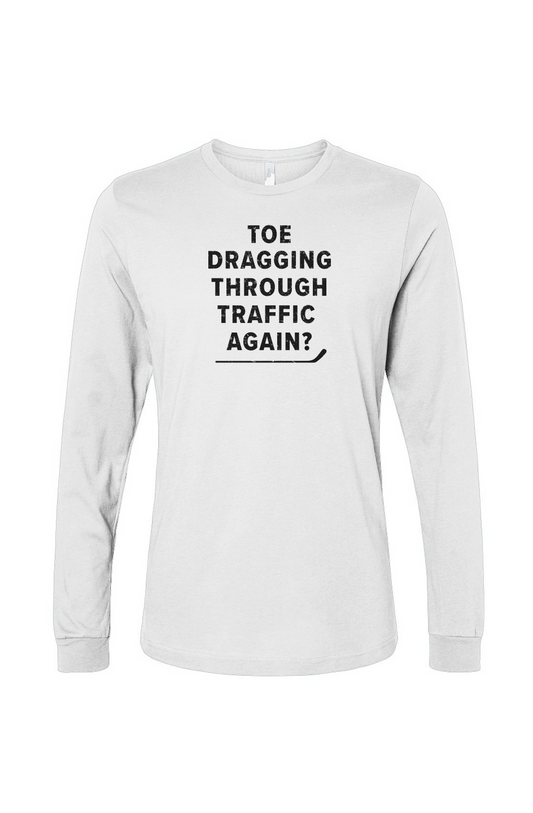 The Benchwarmer Traffic Long Sleeve White | Barn Garb Hockey Threads