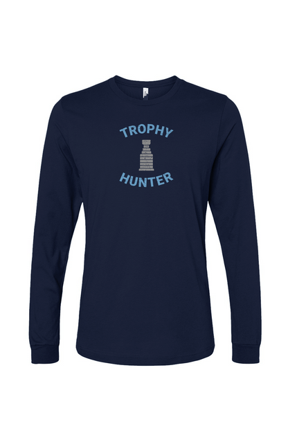 The Benchwarmer Trophy Hunter Long Sleeve Navy Blue | Barn Garb Hockey Threads