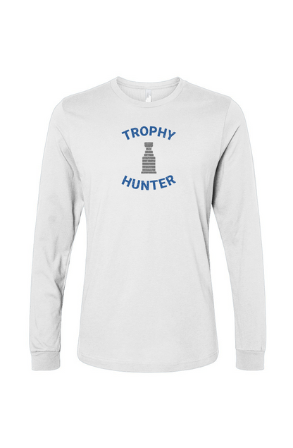 The Benchwarmer Trophy Hunter Long Sleeve White | Barn Garb Hockey Threads