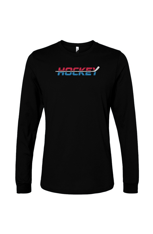The Benchwarmer USA Patriotic Hockey Long Sleeve Black | Barn Garb Hockey Threads