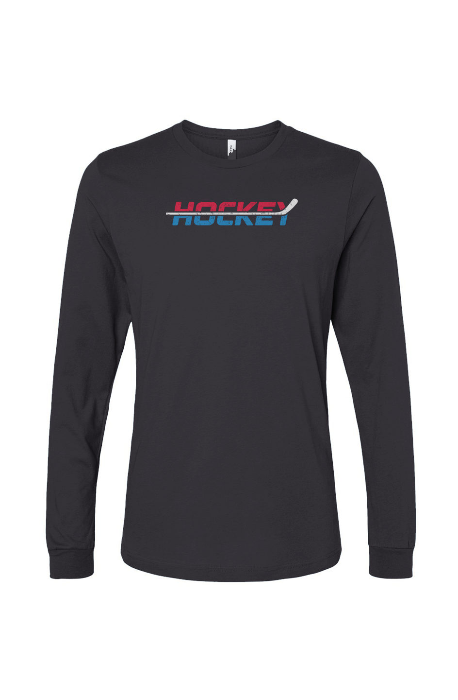 The Benchwarmer USA Patriotic Hockey Long Sleeve Charcoal | Barn Garb Hockey Threads