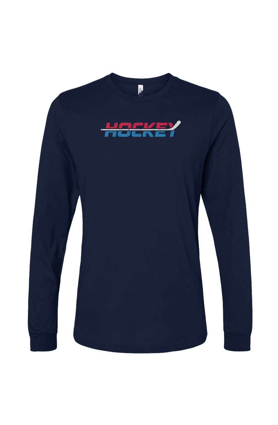 The Benchwarmer USA Patriotic Hockey Long Sleeve Navy | Barn Garb Hockey Threads