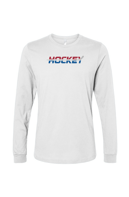 The Benchwarmer USA Patriotic Hockey Long Sleeve White | Barn Garb Hockey Threads