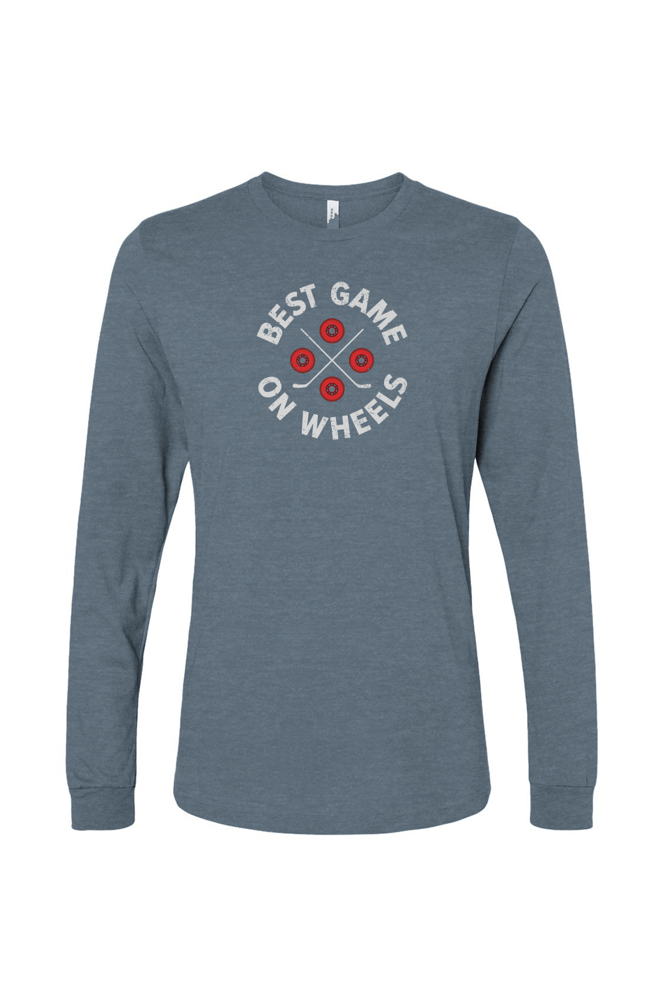 The Benchwarmer Wheels and Sticks Long Sleeve Slate | Barn Garb Hockey Threads