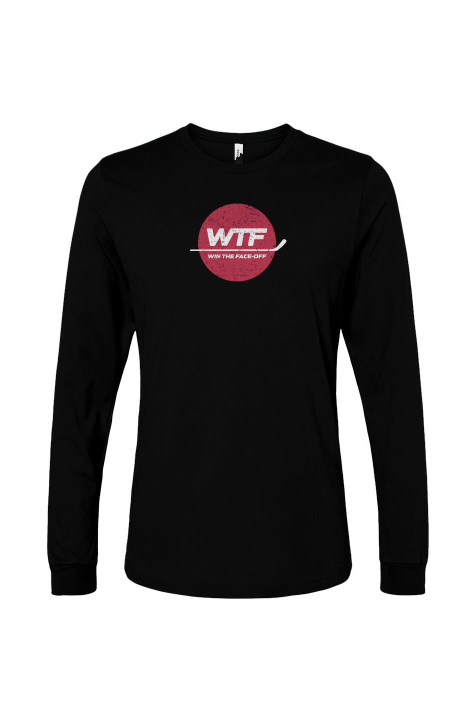 The Benchwarmer Win the Faceoff Long Sleeve Black | Barn Garb Hockey Threads