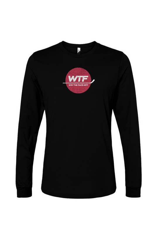 The Benchwarmer Win the Faceoff Long Sleeve Black | Barn Garb Hockey Threads