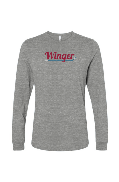 The Benchwarmer Winger Long Sleeve Grey | Barn Garb Hockey Threads