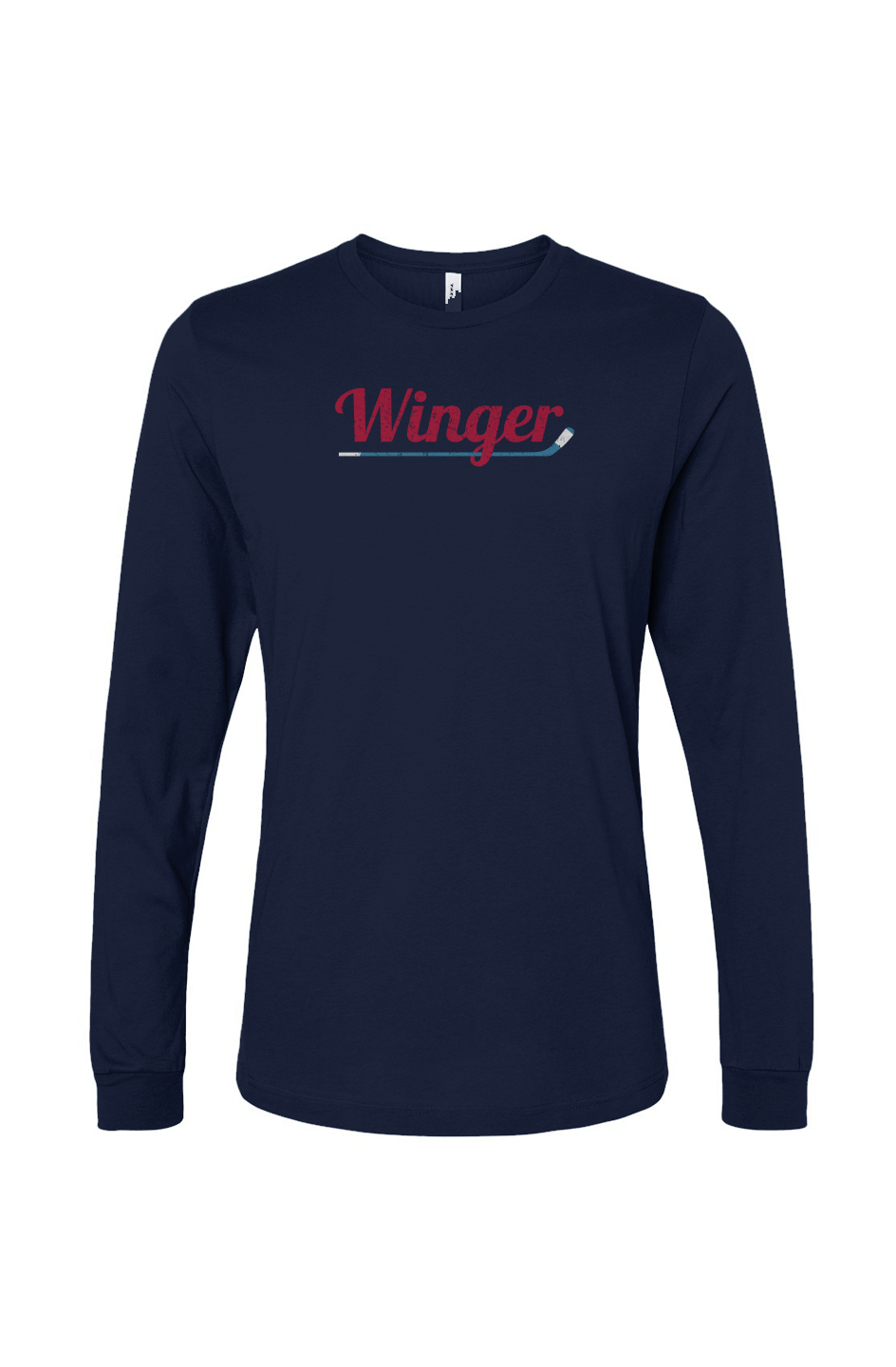 The Benchwarmer Winger Long Sleeve Navy | Barn Garb Hockey Threads