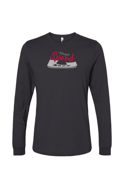 The Benchwarmer Winger Speed Blade Long Sleeve Dark Grey | Barn Garb Hockey Threads