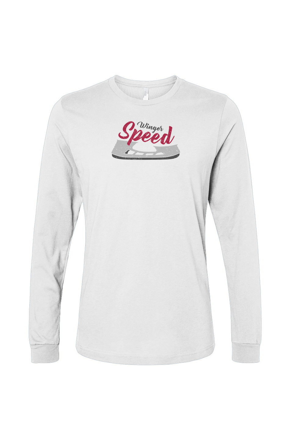 The Benchwarmer Winger Speed Blade Long Sleeve White | Barn Garb Hockey Threads