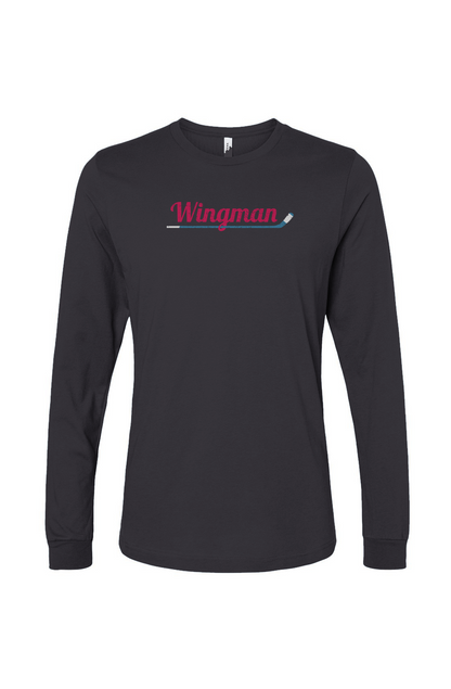 The Benchwarmer Wingman Long Sleeve Dark Grey | Barn Garb Hockey Threads