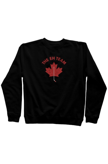 The Eh Team Rinkside Crewneck Sweatshirt Black | Barn Garb Hockey Threads