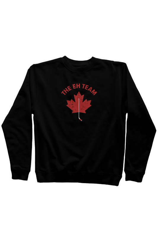 The Eh Team Rinkside Crewneck Sweatshirt Black | Barn Garb Hockey Threads