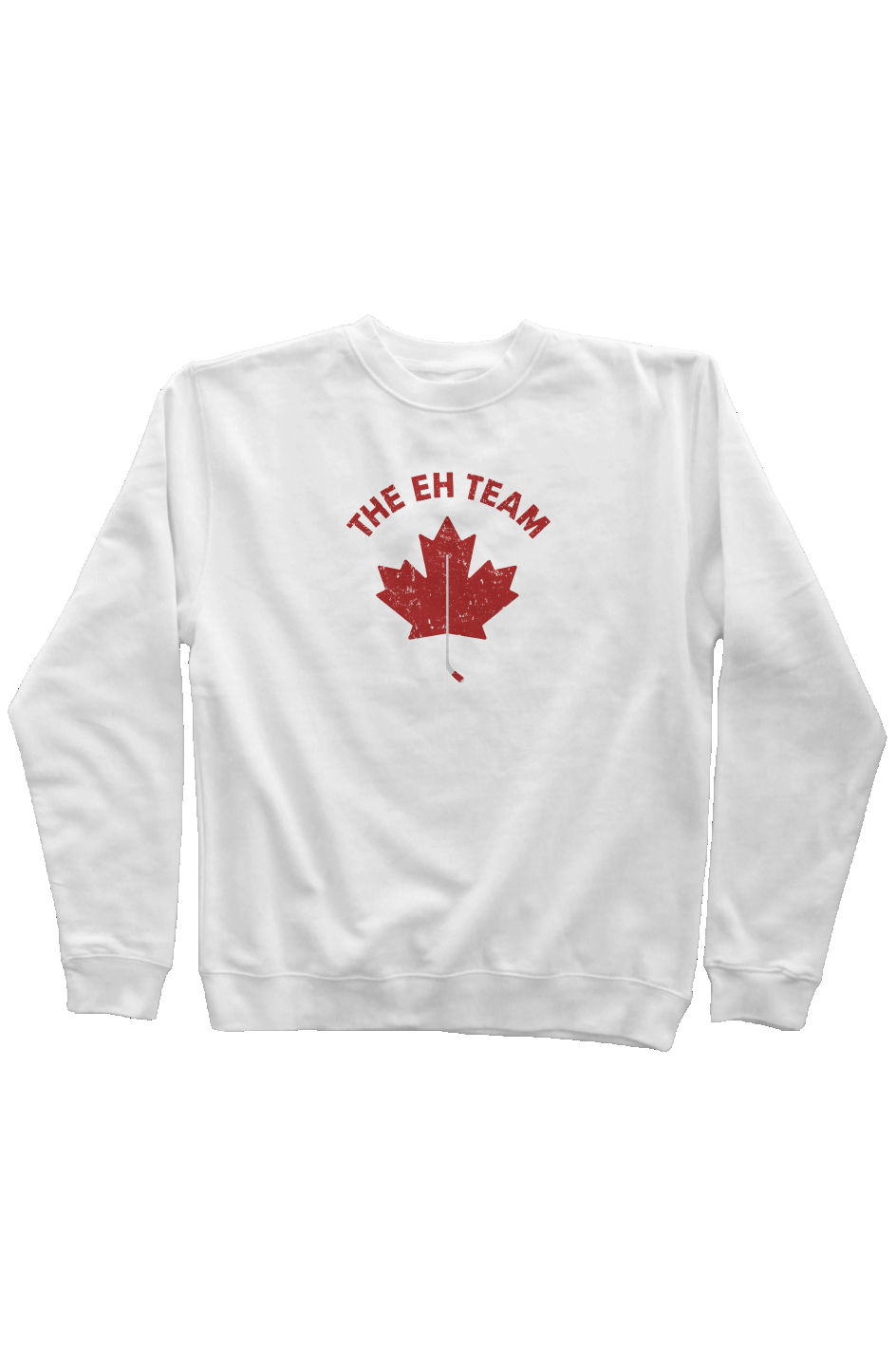 The Eh Team Rinkside Crewneck Sweatshirt White | Barn Garb Hockey Threads
