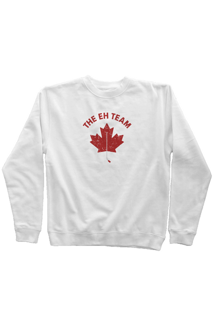 The Eh Team Rinkside Crewneck Sweatshirt White | Barn Garb Hockey Threads