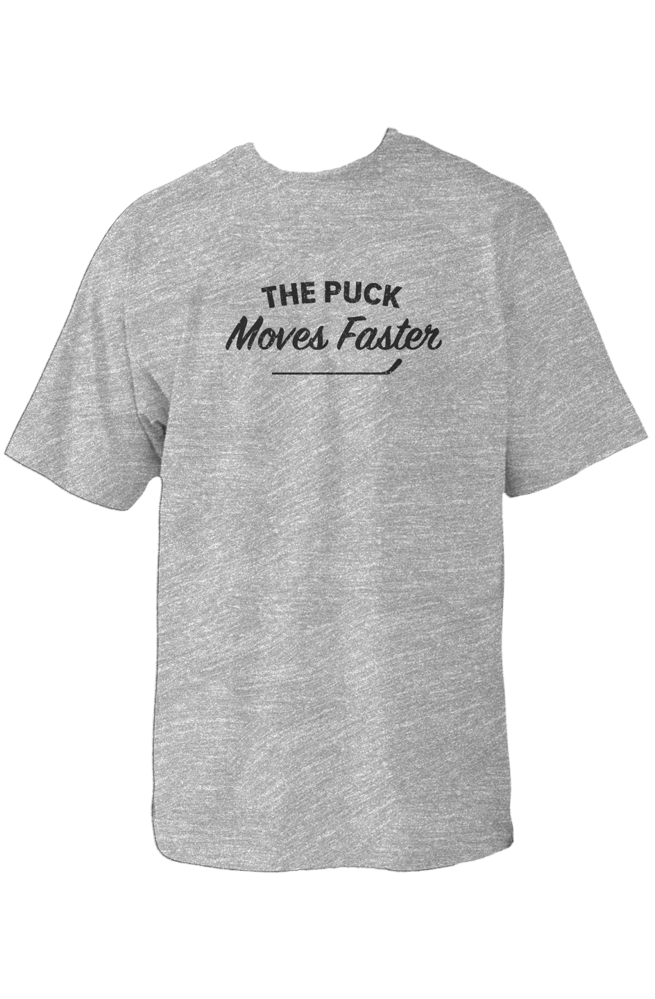 The Puck Moves Faster 90s Throwback Tee Grey | Barn Garb Hockey Threads
