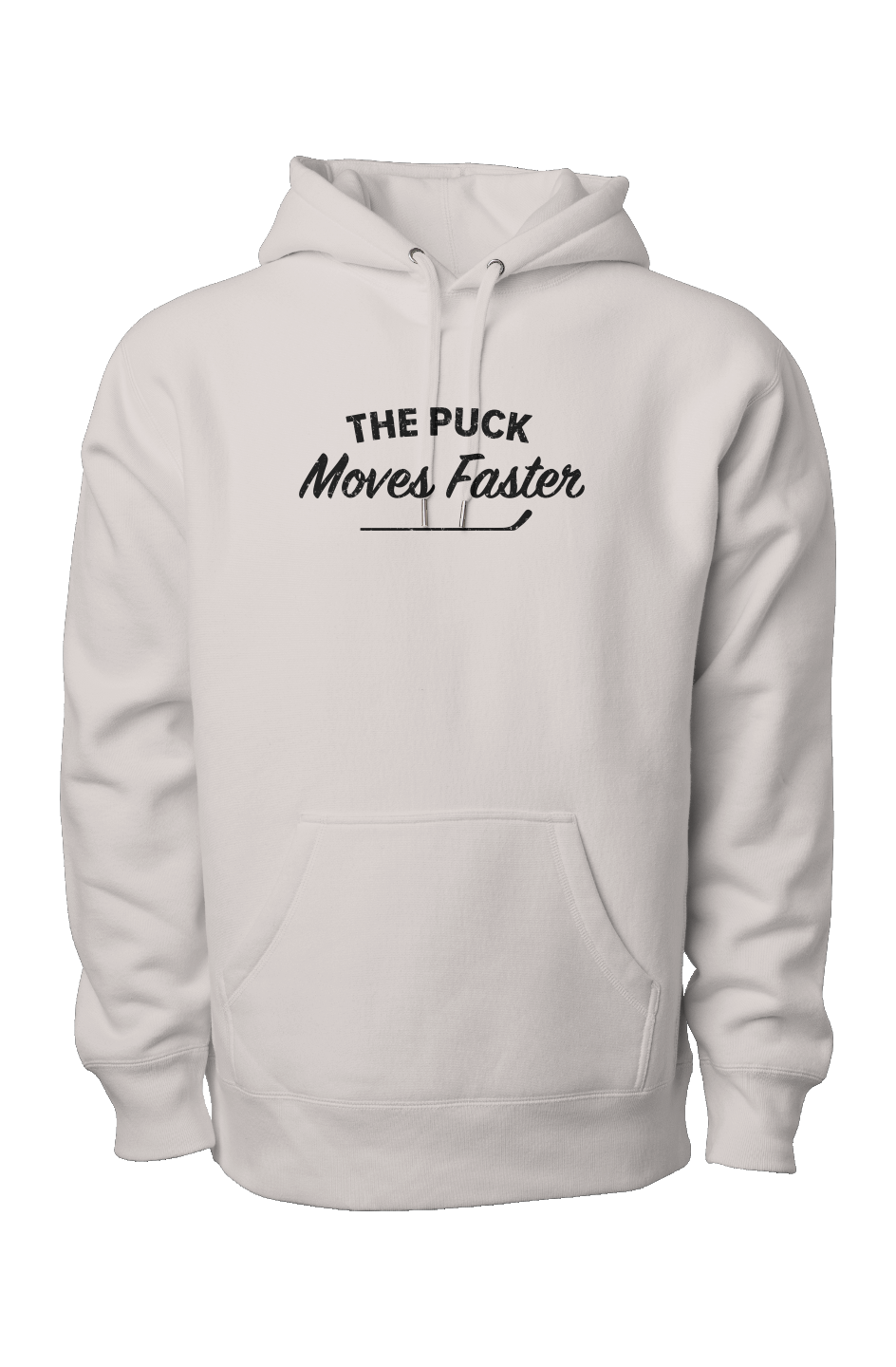 The Puck Moves Faster Legend Heavyweight Hoodie Bone | Barn Garb Hockey Threads