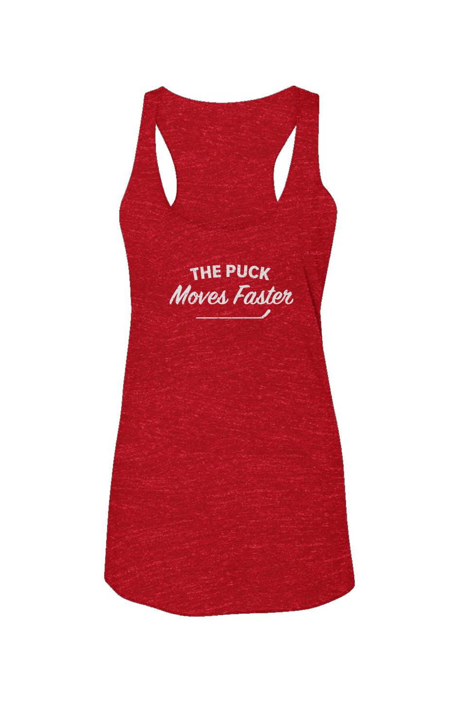 The Puck Moves Faster Racerback Barn Tank Red | Barn Garb Hockey Threads