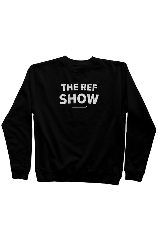 The Ref Show Rinkside Crewneck Sweatshirt Black | Barn Garb Hockey Threads