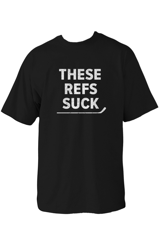 These Refs Suck 90s Throwback Tee Black | Barn Garb Hockey Threads