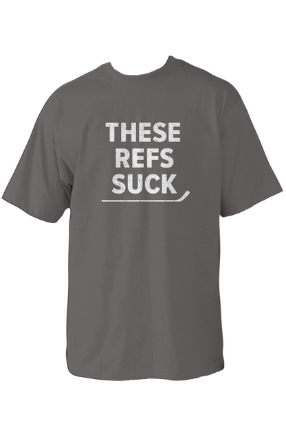 These Refs Suck 90s Throwback Tee Dark Grey | Barn Garb Hockey Threads