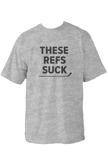 These Refs Suck 90s Throwback Tee Grey | Barn Garb Hockey Threads