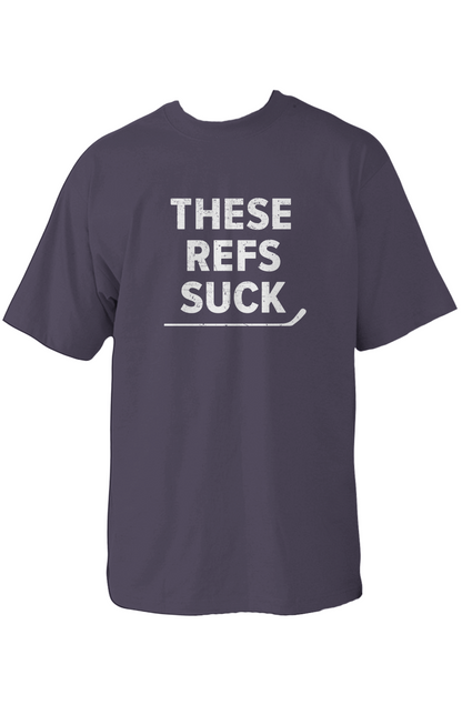 These Refs Suck 90s Throwback Tee Navy Blue | Barn Garb Hockey Threads