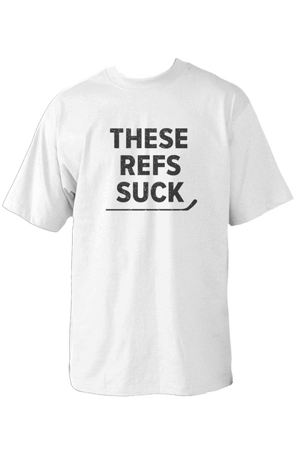 These Refs Suck 90s Throwback Tee White | Barn Garb Hockey Threads