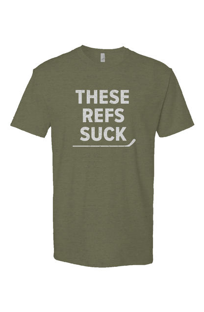 These Refs Suck Breakaway Performance Tee Military Green | Barn Garb Hockey Threads