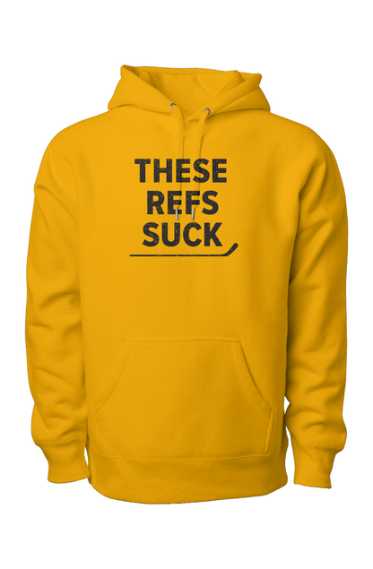 These Refs Suck Legend Heavyweight Hoodie Gold | Barn Garb Hockey Threads
