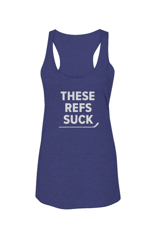 These Refs Suck Racerback Barn Tank Navy Blue | Barn Garb Hockey Threads