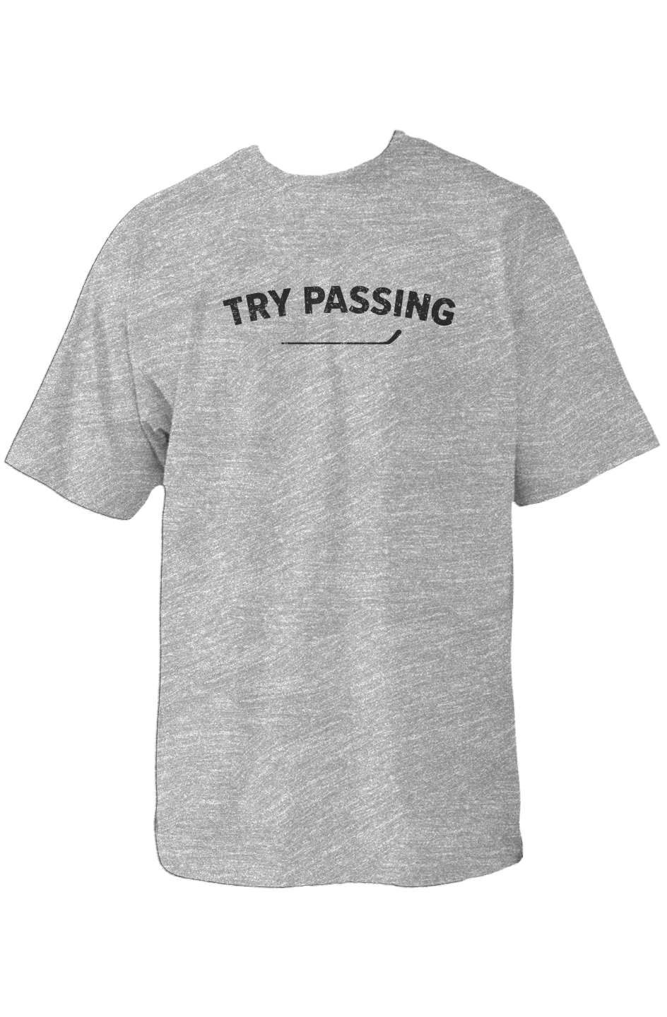 Try Passing 90s Throwback Tee Grey | Barn Garb Hockey Threads