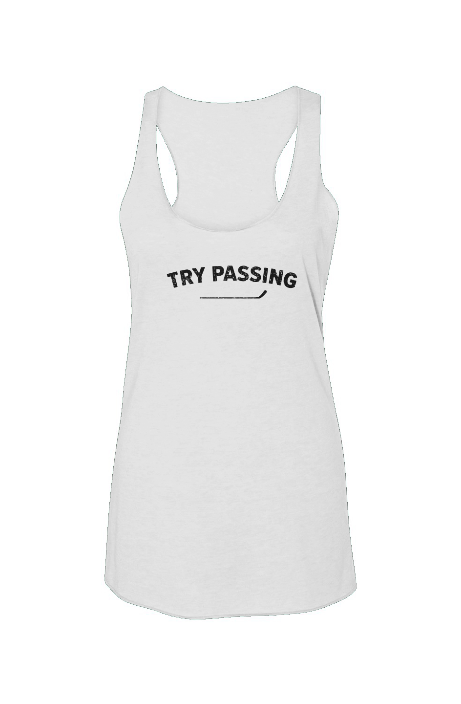 Try Passing Racerback Barn Tank White | Barn Garb Hockey Threads