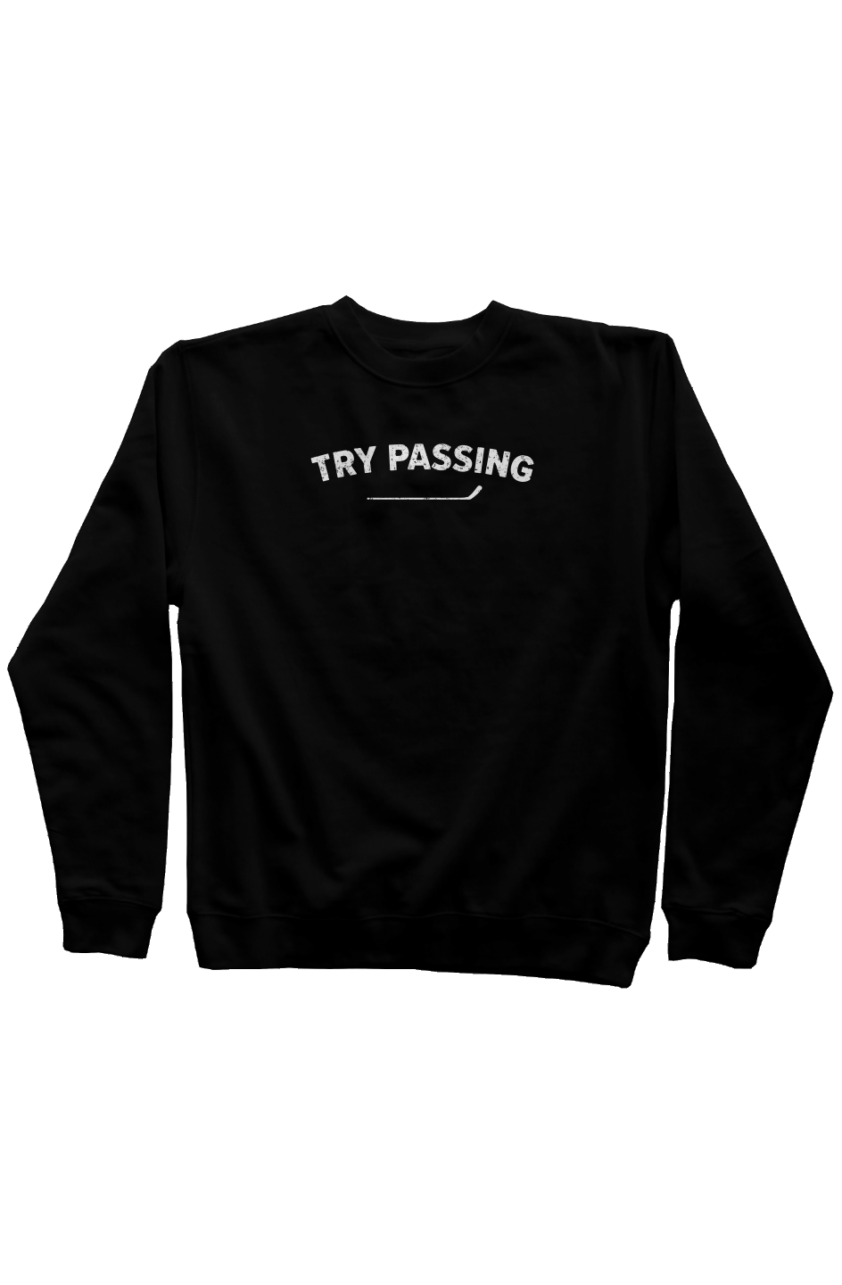 Try Passing Rinkside Crewneck Sweatshirt Black | Barn Garb Hockey Threads