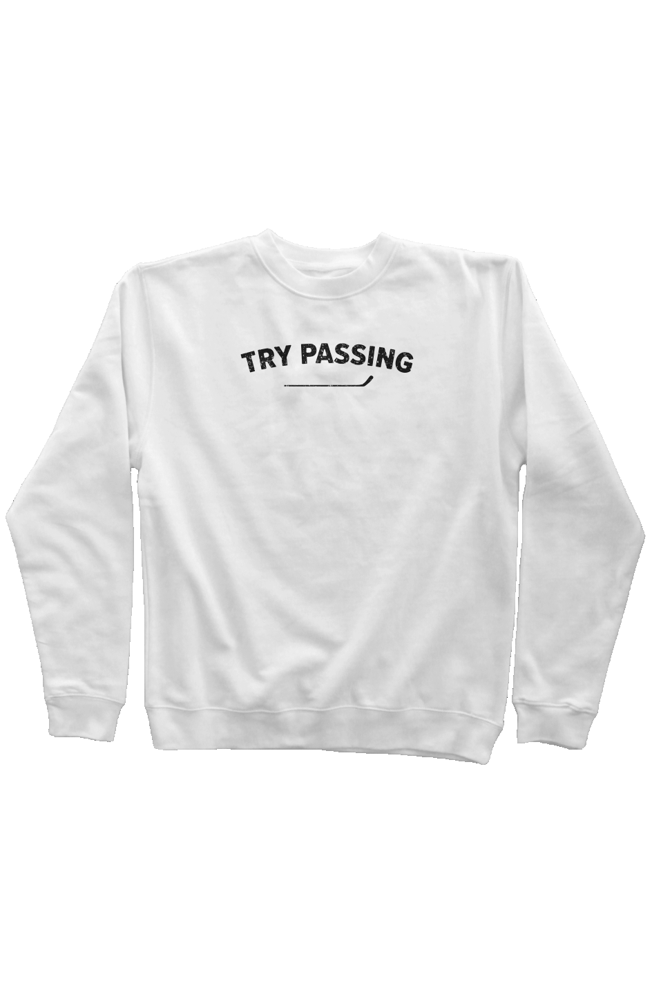 Try Passing Rinkside Crewneck Sweatshirt White | Barn Garb Hockey Threads
