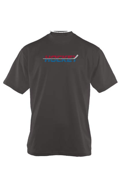 USA Patriotic Hockey 90s Throwback Tee Charcoal | Barn Garb Hockey Threads