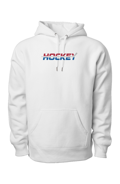 USA Patriotic Hockey Legend Heavyweight Hoodie White | Barn Garb Hockey Threads